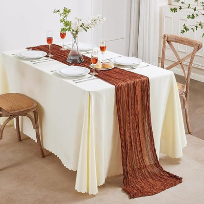 AGIRL 6 Pack Terracotta Cheesecloth Table Runner 10FT Fall Boho Home Decor | - Image 7