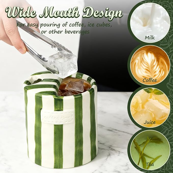 Retro Ceramic Coffee Mug with Sip Hole, Handmade Cute Espresso Cup 10oz | Hand - Image 5