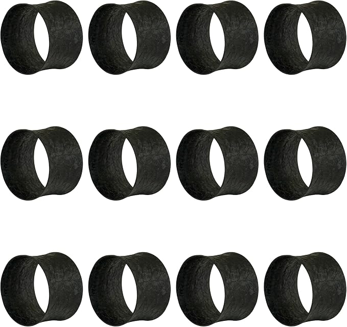 ITOS365 Black Napkin Rings Set of 12, Round Metal Napkin Ring Holder, Napkin - Image 2