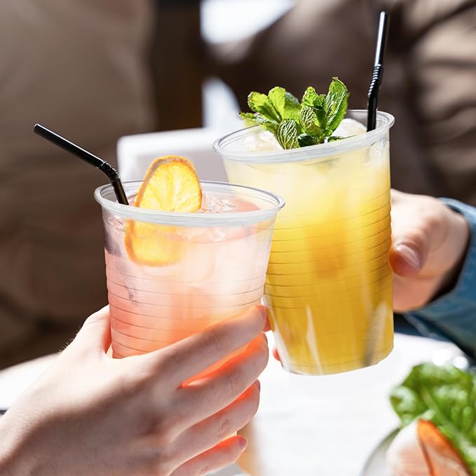Lamosi 500 Count 9 oz Clear Plastic Cups, Disposable Cold Drinking Cups | - Image 6