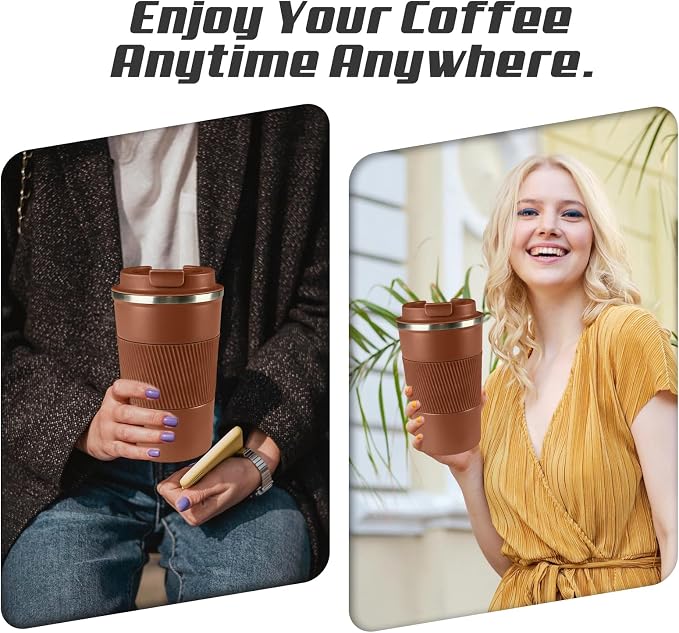 Vacuum Insulated Stainless Steel Travel Coffee Mug, Leak Proof Cup - Image 6