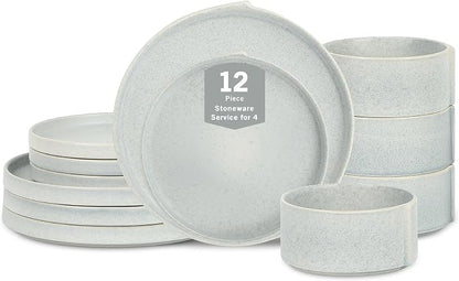 Stone Lain Bao 12-Piece Dinnerware Set Stoneware, Plates and Bowls Set by Unknown