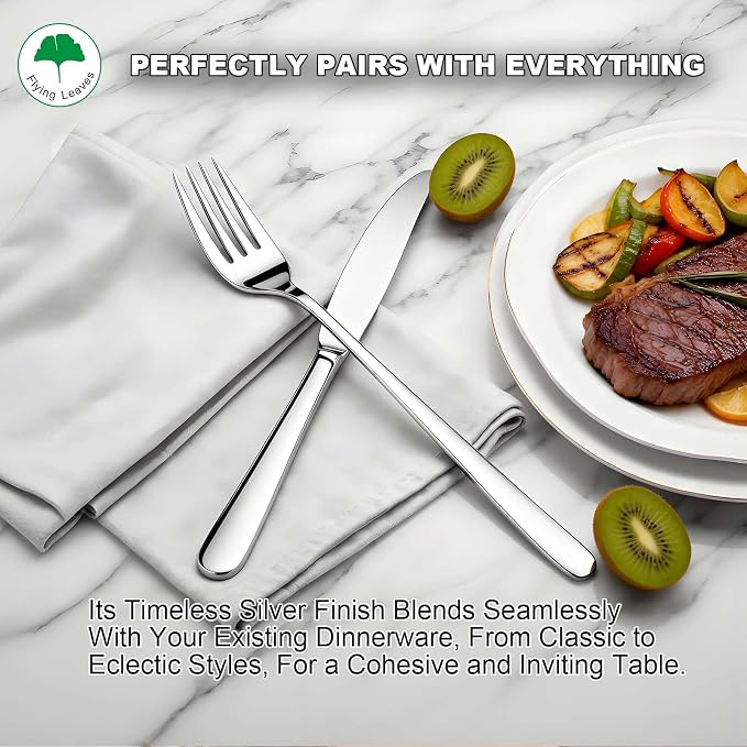 6 Piece Stainless Steel Dinner Knives Set, 9 Inch | Mirror Polished Blade - Image 6