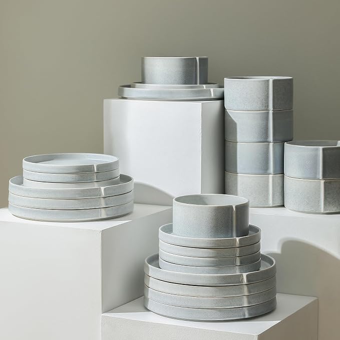 Stone Lain Bao 12-Piece Dinnerware Set Stoneware, Plates and Bowls Set - Image 3
