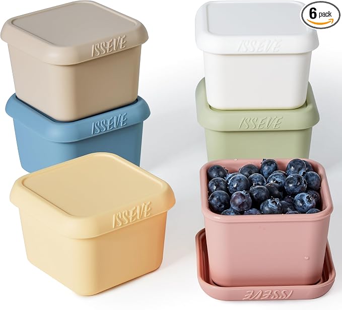 ISSEVE 6Pack 6oz Silicone Snack Containers by ISSEVE