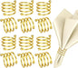 Gold Napkin Rings Sets of 12, Thanksgiving Fall Christmas Party Table Decorations Metal Napkin Holders Birthday Wedding Holiday Dinning Table Decor Gifts Idea for Home Host Family Gatherings