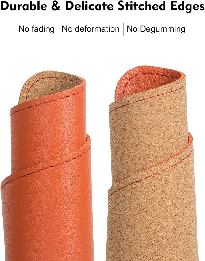 Double-Sided PU Leather & Cork Mouse Pad - Image 4