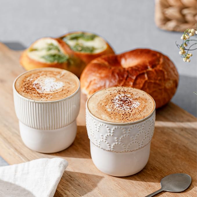 Espresso Cups Set of 2, 4oz Espresso Shot Cups, Mini Coffee Mugs Farmhouse Decor - Image 3