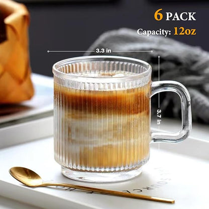 Qipecedm 6 PACK Premium Glass Coffee Mugs - Image 2