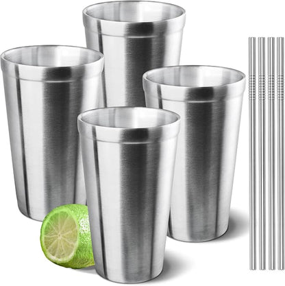 LINALL Stainless Steel Cups, 18oz Shatterproof Cup Double Wall Drinking by Unknown
