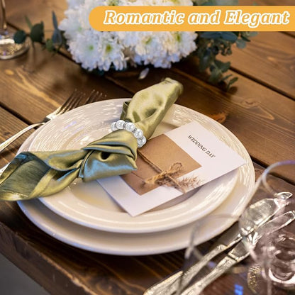 100Pcs Pearl Napkin Rings, Round Napkin Ring Holder, Elegant Serviette Napkin - Image 6