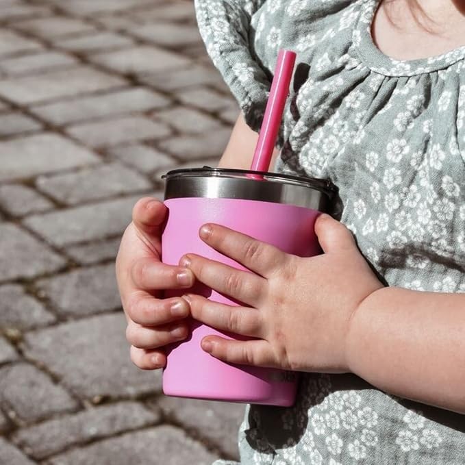 CUPKIN Cups with Lids and Straws, The Original 8 oz Stackable Stainless Steel - Image 9