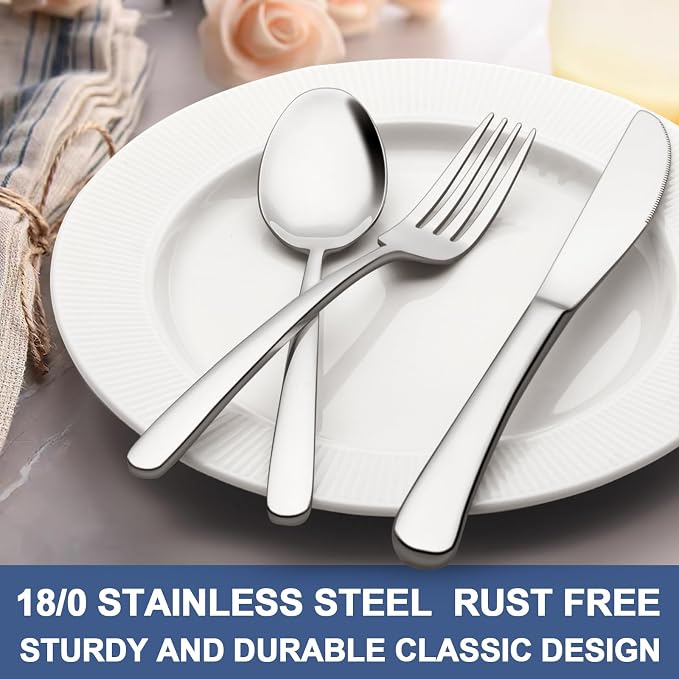 30-Piece Silverware Set for 6, Wildone Premium Stainless Steel Flatware Set - Image 4