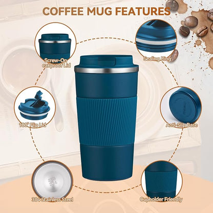 17OZ Travel Coffee Mug Insulated Coffee Cup - Image 5