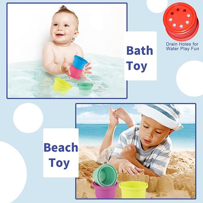 WEEJOYGAM Stacking Cups Baby Toys 6 to 12 months, Nesting Stacking Toys - Image 6