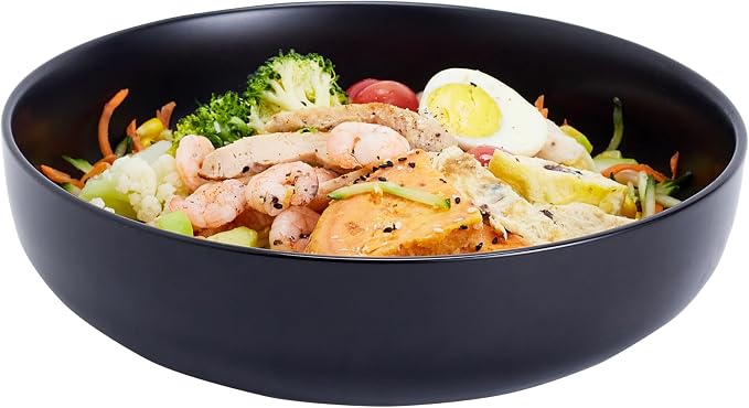 10'' Large Serving Bowl, 2.8 Quart Big Salad Pasta Bowl, Porcelain Fruit Bowl by SwuutKitchen