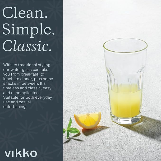 Vikko Drinking Glasses, 9 Ounce Glass Cups, Durable Glasses Drinking Set of 12 - Image 5