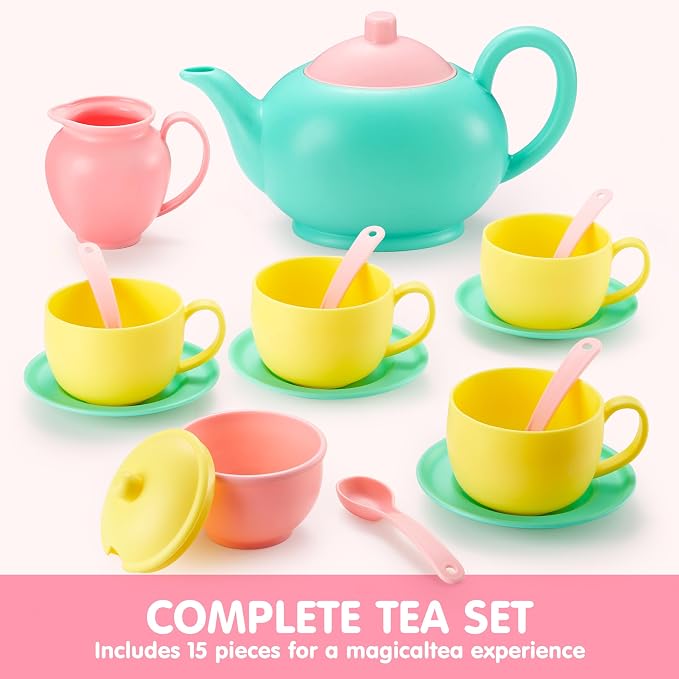 JOYIN 18PCS Pretend Tea Party Set Play Food Accessories BPA Free, Phthalates - Image 2