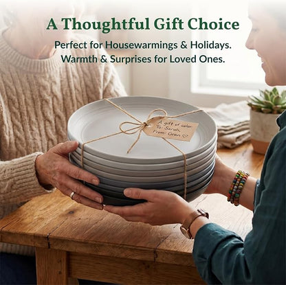 Wheat Straw Dinner Plates Set of 8-11 Inch, Alternative to Plastic, Microwave & - Image 8