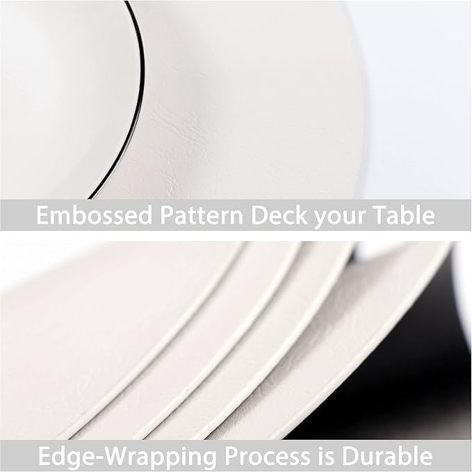 Embossed PU Leather Placemats, Waterproof Coffee Coasters, Kitchen Table Mats - Image 8