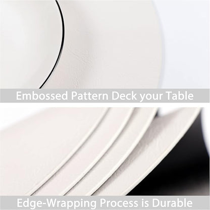 Embossed PU Leather Placemats, Waterproof Coffee Coasters, Kitchen Table Mats - Image 8