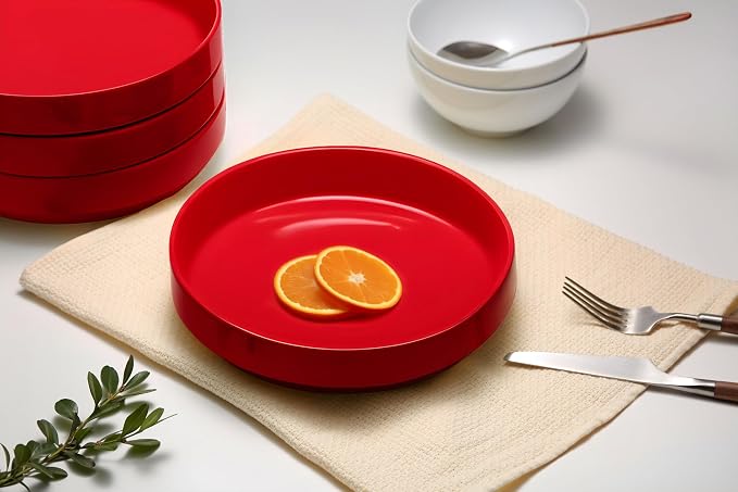 KooK Ceramic Large Pasta Bowls, Microwave and Dishwasher Safe, Shallow Serving - Image 4