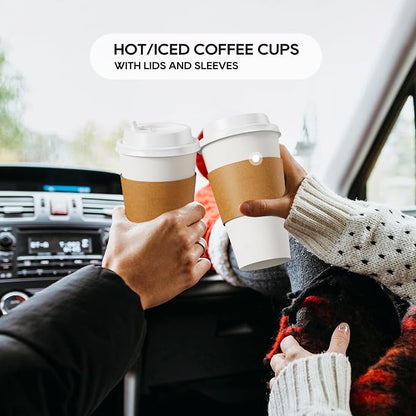 JOLLY PARTY 16 oz Paper Coffee Cups, Disposable Paper Coffee Cup - Image 4