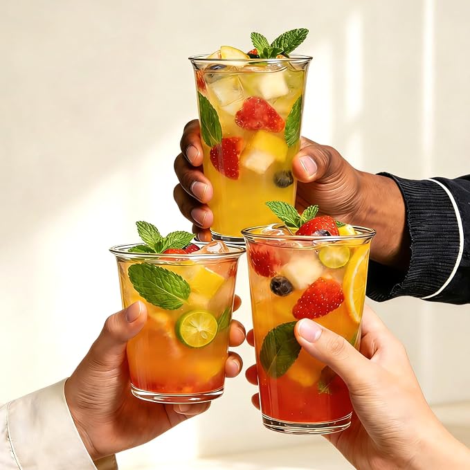 12 Pack Highball Glasses Set, 12 oz & 10 oz Stackable Thick Glass Cups | - Image 6