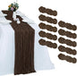 10 Pack Brown Cheesecloth Table Runner 17 x 108 Inch | Boho Gauze Fabric by RestfulGlow