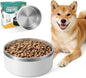IKITCHEN Dog Bowl for Food and Water, 40 Oz Stainless Steel Pet Feeding Bowl, Durable Non-Skid Double Wall Insulated Heavy Duty with Rubber Bottom for Medium Large Dogs (40 Ounces/5 Cup, White)