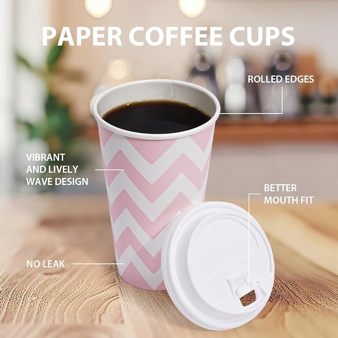Tamone 100 PACK 16OZ Disposable Coffee Cups - Image 3