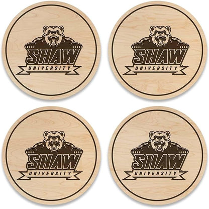 LazerEdge Shaw Bears Wooden Coaster Set - Maple Wood - Officially Licensed Product - 4-Pack