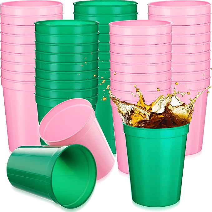 Yungyan 50 Pack 16 oz Stadium Cups Reusable Plastic Cups Blank Drink Stadium by Yungyan