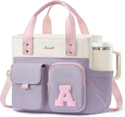 LOVEVOOK Insulated Lunch Bag for Women, Trendy Varsity Chenille Letter Lunch by LOVEVOOK
