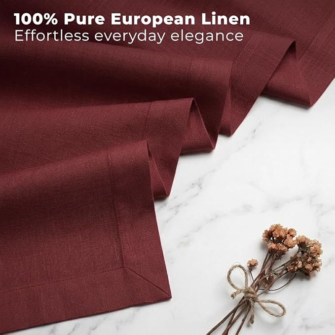 Classic Linen™ by D'Moksha Red Garnet Table Runner 108 Inches Long, 100% Pure - Image 2