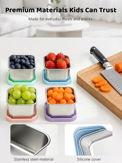 HTEVW 6 Pack Stainless Steel Snack Containers - Image 5