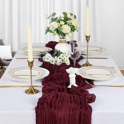 10 Pack Burgundy Cheesecloth Table Runner 9Ft Gauze Red Cheese Cloth Runner - Image 3