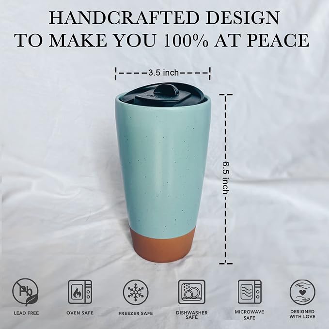 Mora Double Wall Ceramic Coffee Travel Mug - Image 2