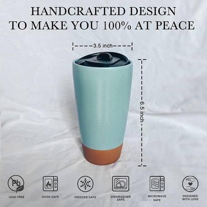 Mora Double Wall Ceramic Coffee Travel Mug - Image 2