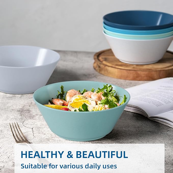 50 Oz Large Cereal Bowls, Unbreakable Wheat Straw Fiber Salad Bowl Sturdy and - Image 6