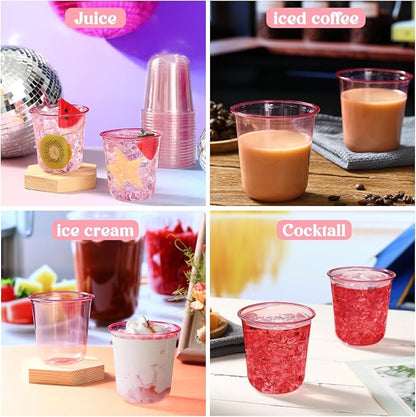 Ziliny 200 Pcs Disposable Stemless Glasses 12oz Crystal Plastic Wine Glasses - Image 7