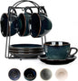 Stackable Cappuccino Cup Set of 4 Activated Glazed Ceramic Coffee Cup | by SIDUCAL