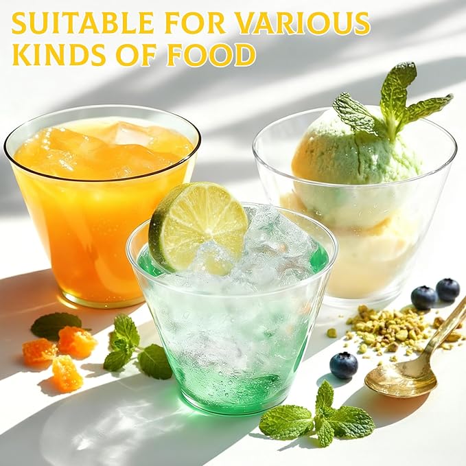 Glowserve 9 OZ Clear Disposable Plastic Cups Cocktail Cup 150 Pack | Fancy - Image 6