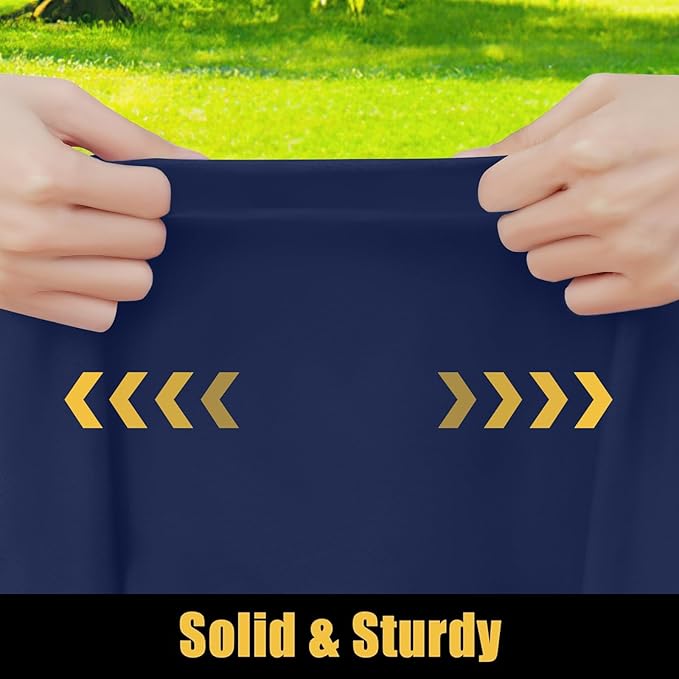 Smiry Rectangle Picnic Table Cloth, Waterproof Elastic Fitted Tablecloths for 6 Foot Tables, Washable Polyester Table Cover for Camping, Indoor and Outdoor (Navy, 30"x72")