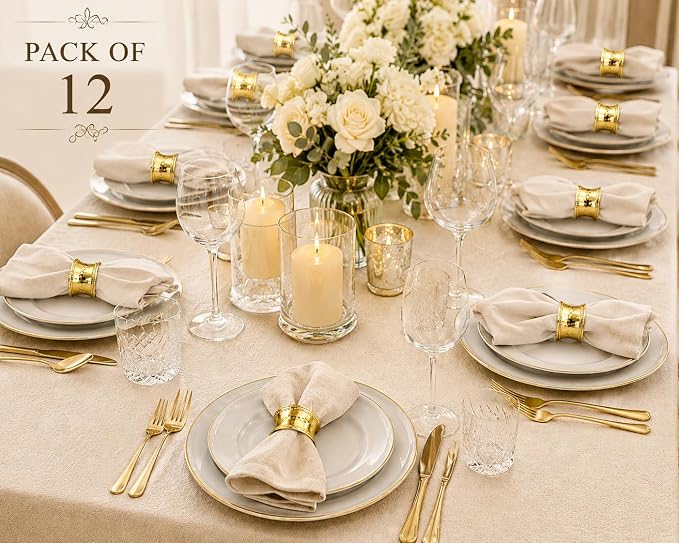 Metal Napkin Rings Set of 12 Iron Napkin Ring Holders - Image 9