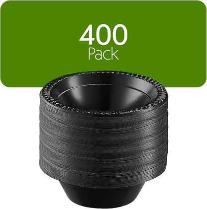 PLASTICPRO 400 PCS Black Plastic Bowls Light Weight 12 oz Plastic Soup Bowls - Image 6