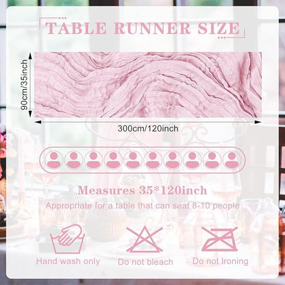 1 Pack Cheesecloth Table Runner 10Ft Christmas Gauze Boho Table Runners - Image 2