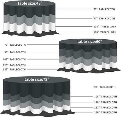 Fokitut 6 Pack Round Tablecloth, 108 Inch, Stain Resistant and Wrinkle Polyester Table Cloth, Fabric Table Cover for Kitchen Dining, Wedding, Party, Holiday Dinner-Blue Mist