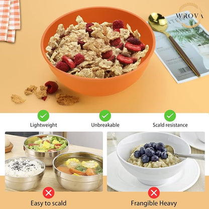 Wheat Straw Bowls Set 60 OZ Unbreakable Large Cereal Bowls Set of 6 Microwave - Image 4