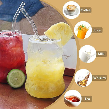 4 Pcs Ribbed Glass Cups, Vintage Drinking Glassware - Image 5